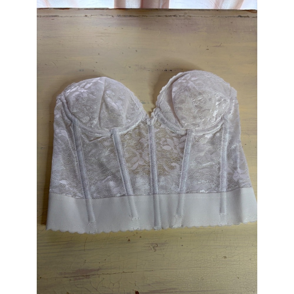 David's Bridal 34B White Lace Longline Bustier‎ Style 213